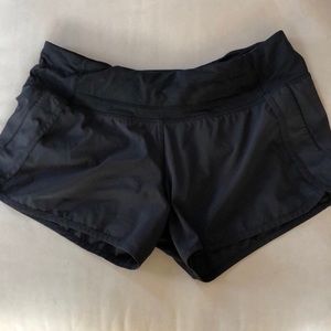 Lulu black running shorts